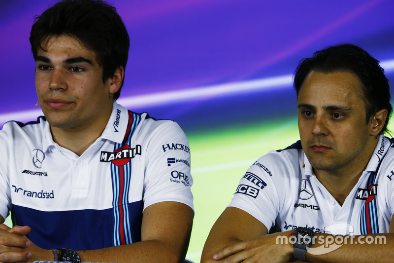 Lance Stroll, Williams, and Felipe Massa, Williams, in the Thursday press conference