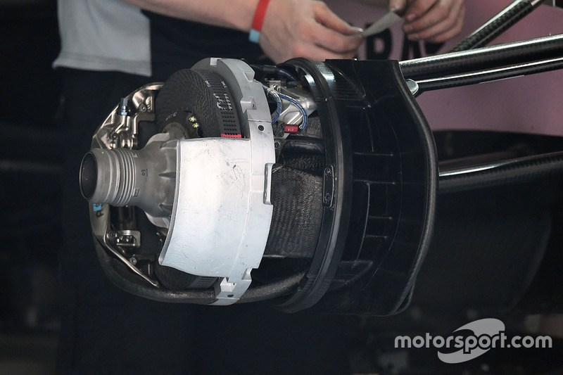 Force India VJM10 front wheel detail