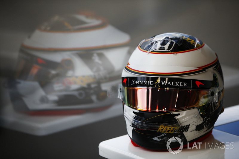 Détails du casque spécial de Stoffel Vandoorne, McLaren, pour son GP à domicile