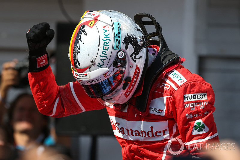 Ganador de la carrera Sebastian Vettel, Ferrari