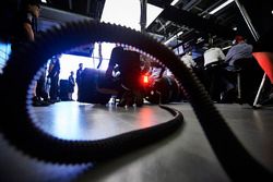 Mercedes engineers at work in the garage