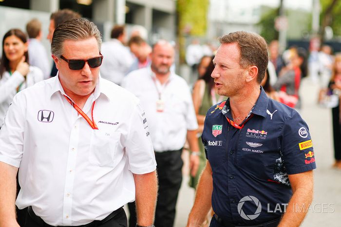 Zak Brown, Director, McLaren Technology Group, Christian Horner, director del equipo, Red Bull Racing