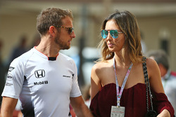 Jenson Button, McLaren with his girlfriend Brittny Ward