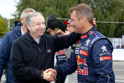 Jean Todt, président de la FIA, et Sebastien Loeb, Team Peugeot-Hansen, Peugeot 208 WRX