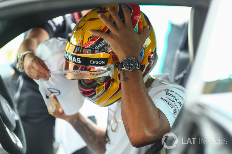 Lewis Hamilton, Mercedes AMG F1 in a Mercedes AMG GTS