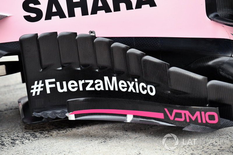 Sahara Force India VJM10 barge board and aero detail