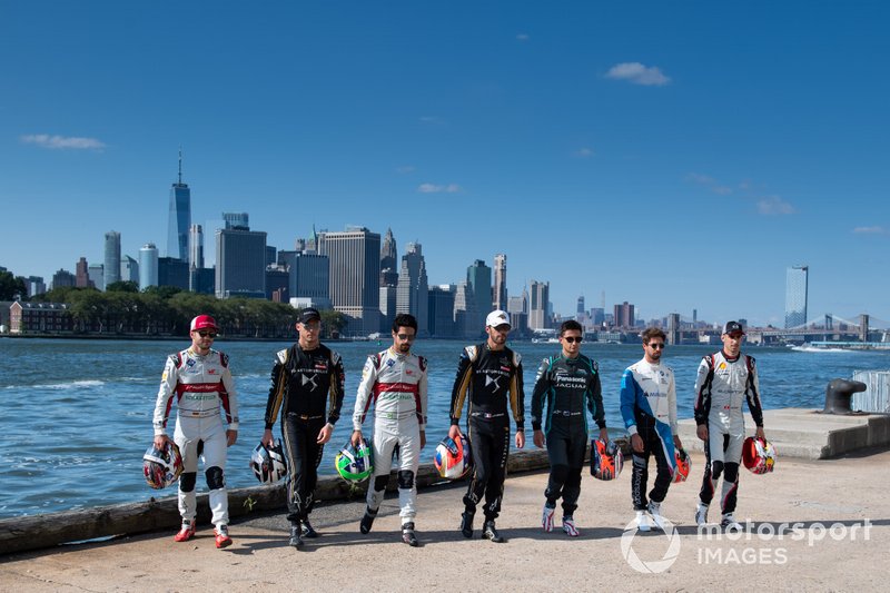 Daniel Abt, Audi Sport ABT Schaeffler, Andre Lotterer, DS TECHEETAH, Lucas Di Grassi, Audi Sport ABT Schaeffler, Jean-Eric Vergne, DS TECHEETAH, Mitch Evans, Panasonic Jaguar Racing, Antonio Felix da Costa, BMW I Andretti Motorsports, Sébastien Buemi, Nissan e.Dams