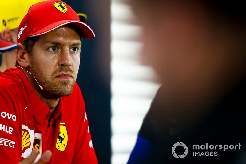 Sebastian Vettel, Ferrari, Ferrari, durante la conferenza stampa