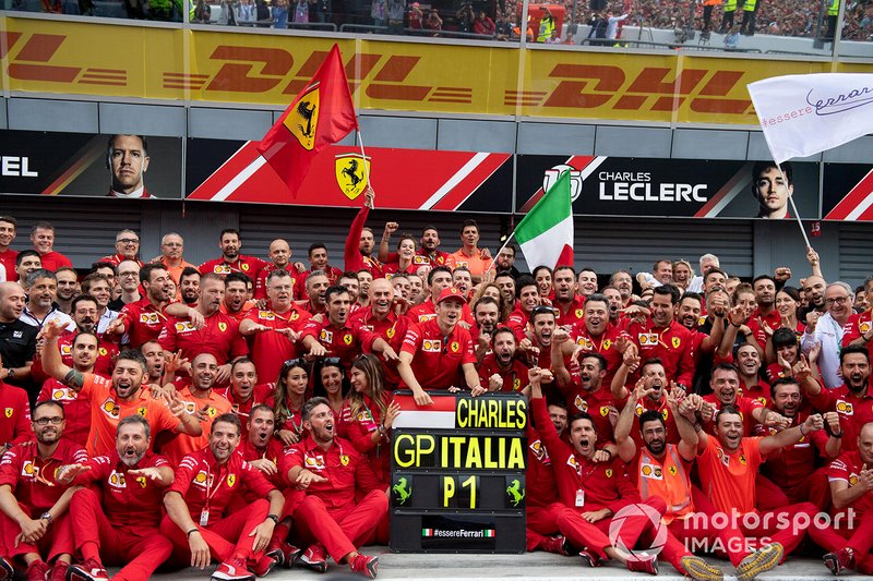 Шарль Леклер, Ferrari, после победы в Монце