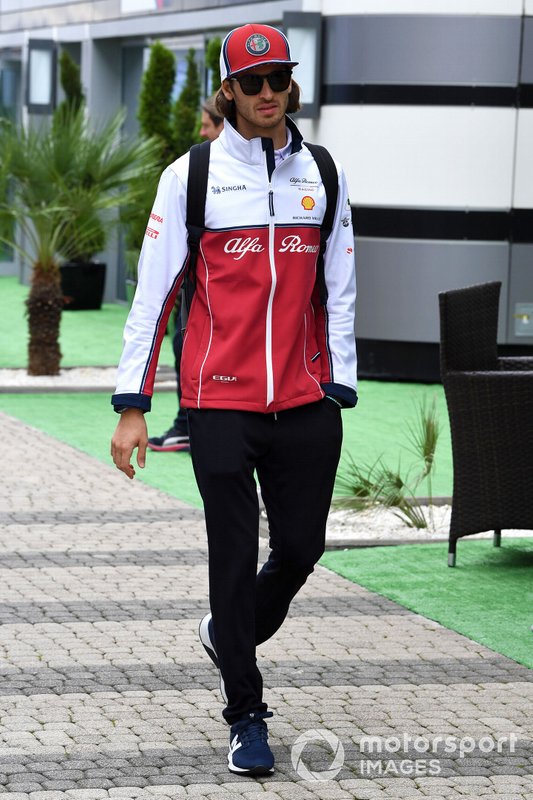 Antonio Giovinazzi, Alfa Romeo Racing C38 arrives at the track