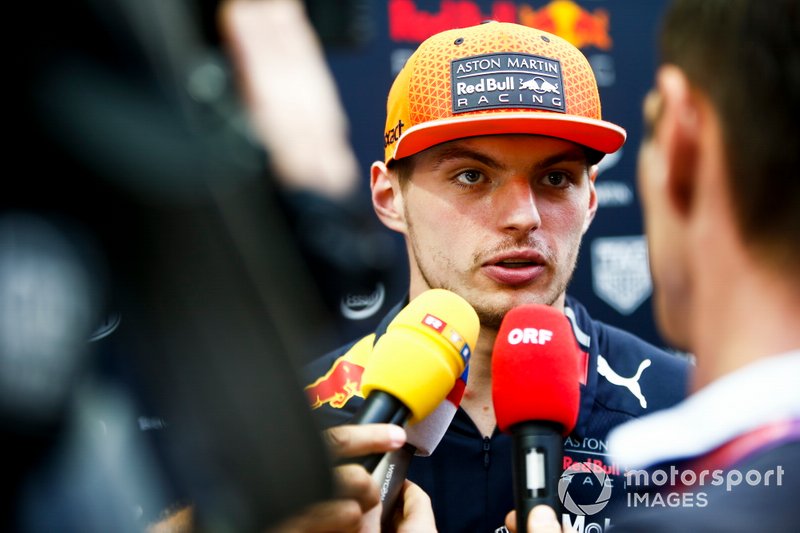 Max Verstappen, Red Bull Racing speaks to the media