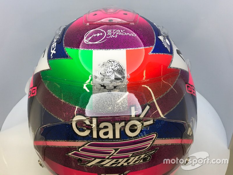 Casco de Sergio Pérez, Racing Point con diseño especial para el GP de Singapur