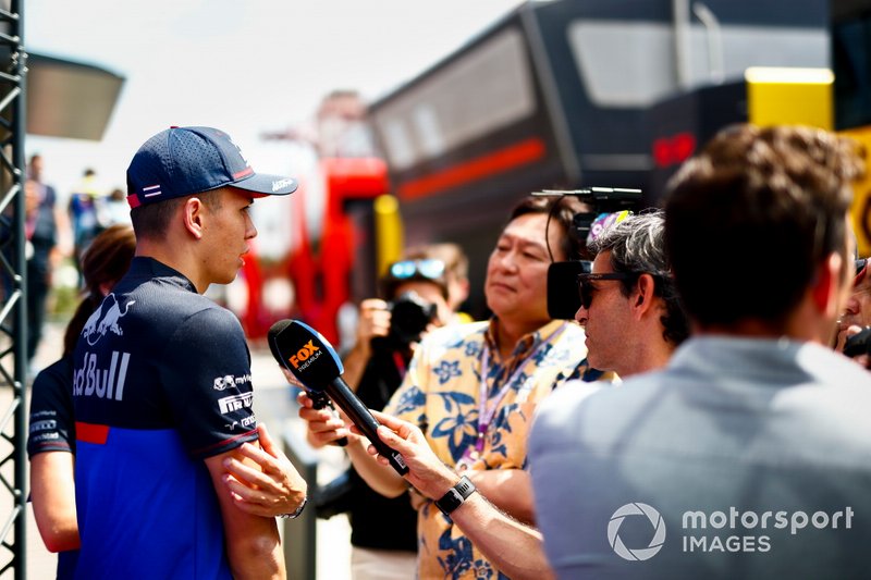 Alexander Albon, Toro Rosso speaks to the media