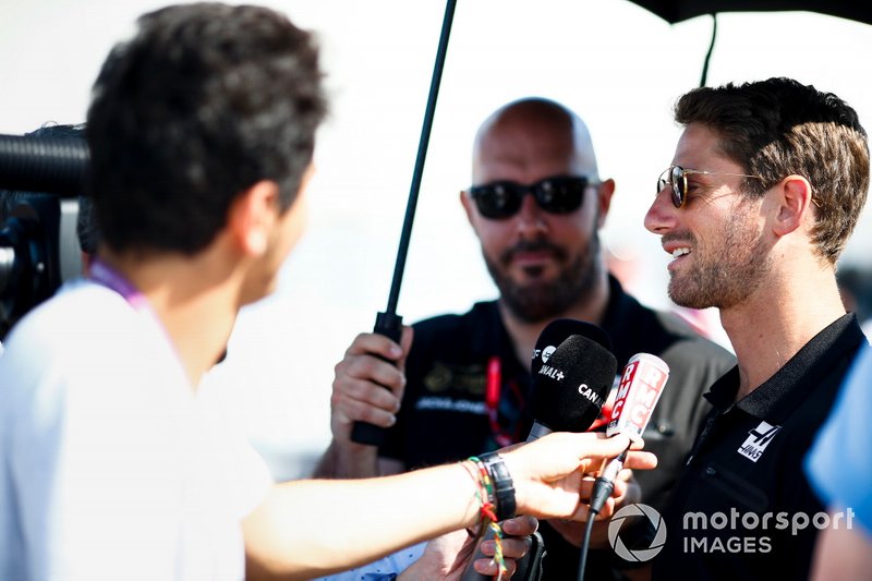 Romain Grosjean, Haas F1 speaks to the media