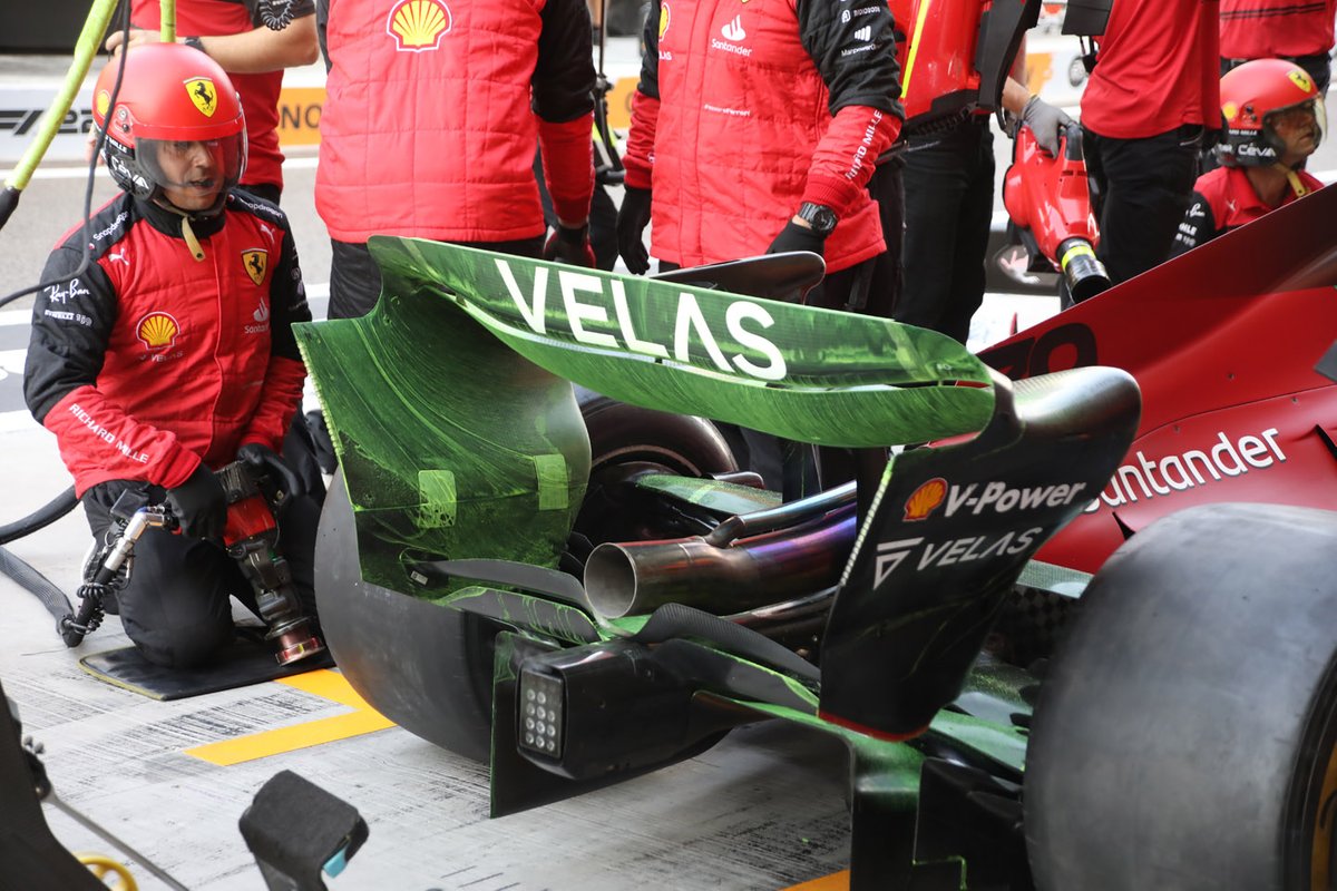 Ferrari F1-75: Flow-Vis-Farbe am Heckflügel