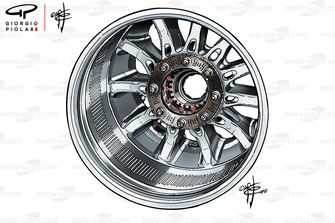 Mercedes F1 AMG W09 binnenkant velg