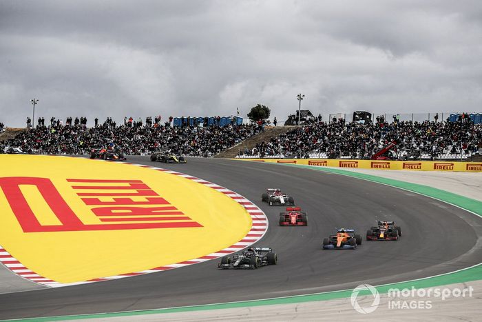 Lewis Hamilton, Mercedes F1 W11, Lando Norris, McLaren MCL35, Max Verstappen, Red Bull Racing RB16, Charles Leclerc, Ferrari SF1000, Kimi Raikkonen, Alfa Romeo Racing C39