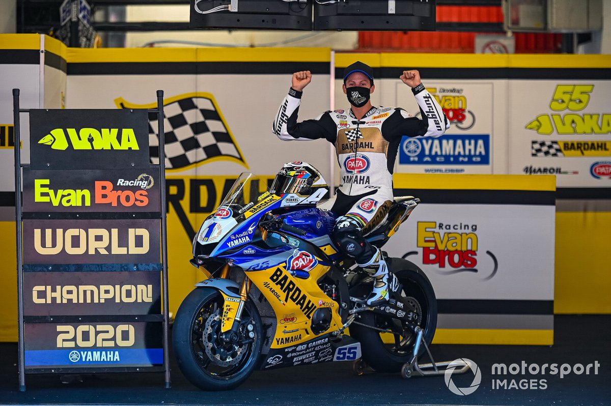 Andrea Locatelli, BARDAHL Evan Bros. WorldSSP Team celebrates his World Championship