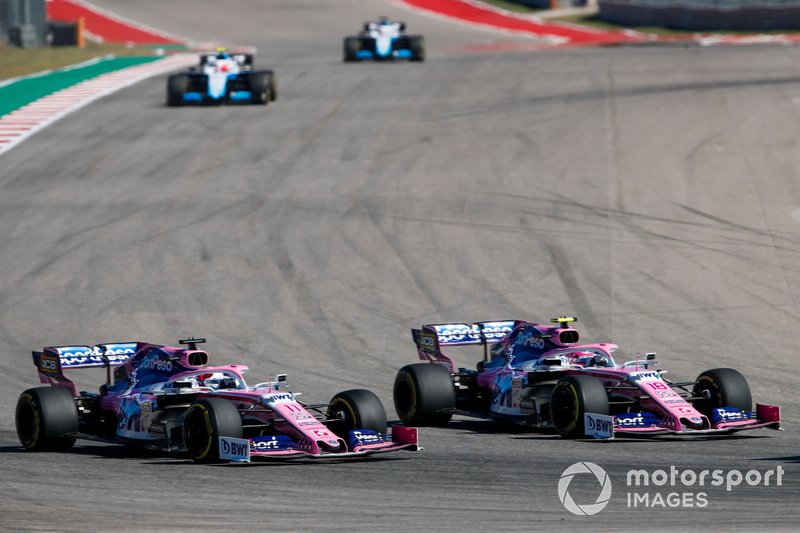 Lance Stroll, Racing Point RP19, Sergio Perez, Racing Point RP19