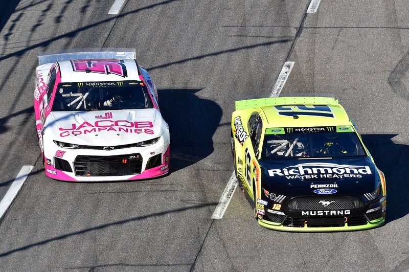 Ryan Blaney, Team Penske, Ford Mustang Menards/Richmond, B.J. McLeod, Petty Ware Racing, Ford Mustang JACOB COMPANIES