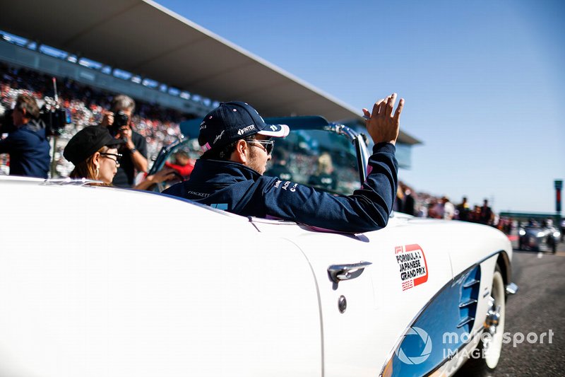 Sergio Perez, Racing Point, in the drivers parade