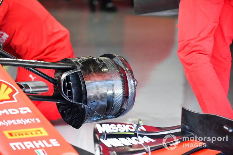 Detalhe do sistema de freios da Ferrari