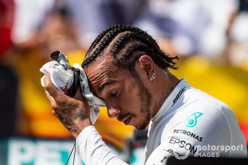 Lewis Hamilton, Mercedes AMG F1, 1st position, in Parc Ferme