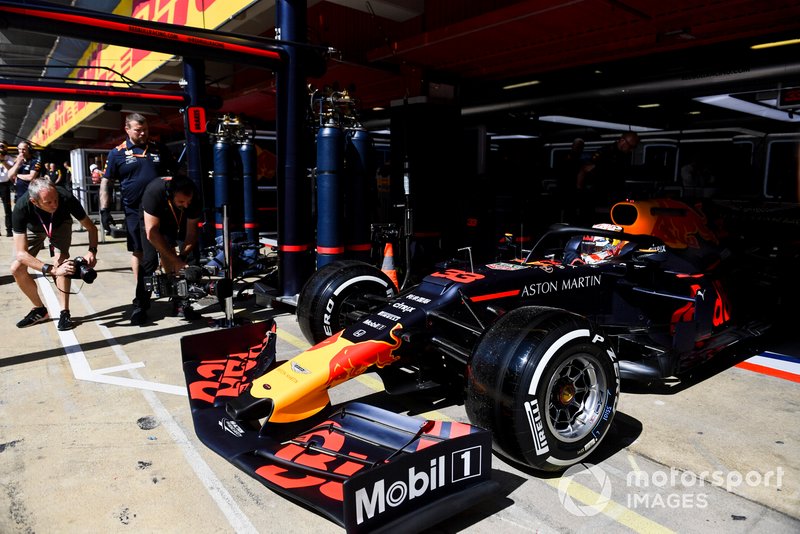 Max Verstappen, Red Bull Racing RB15, leaves the garage