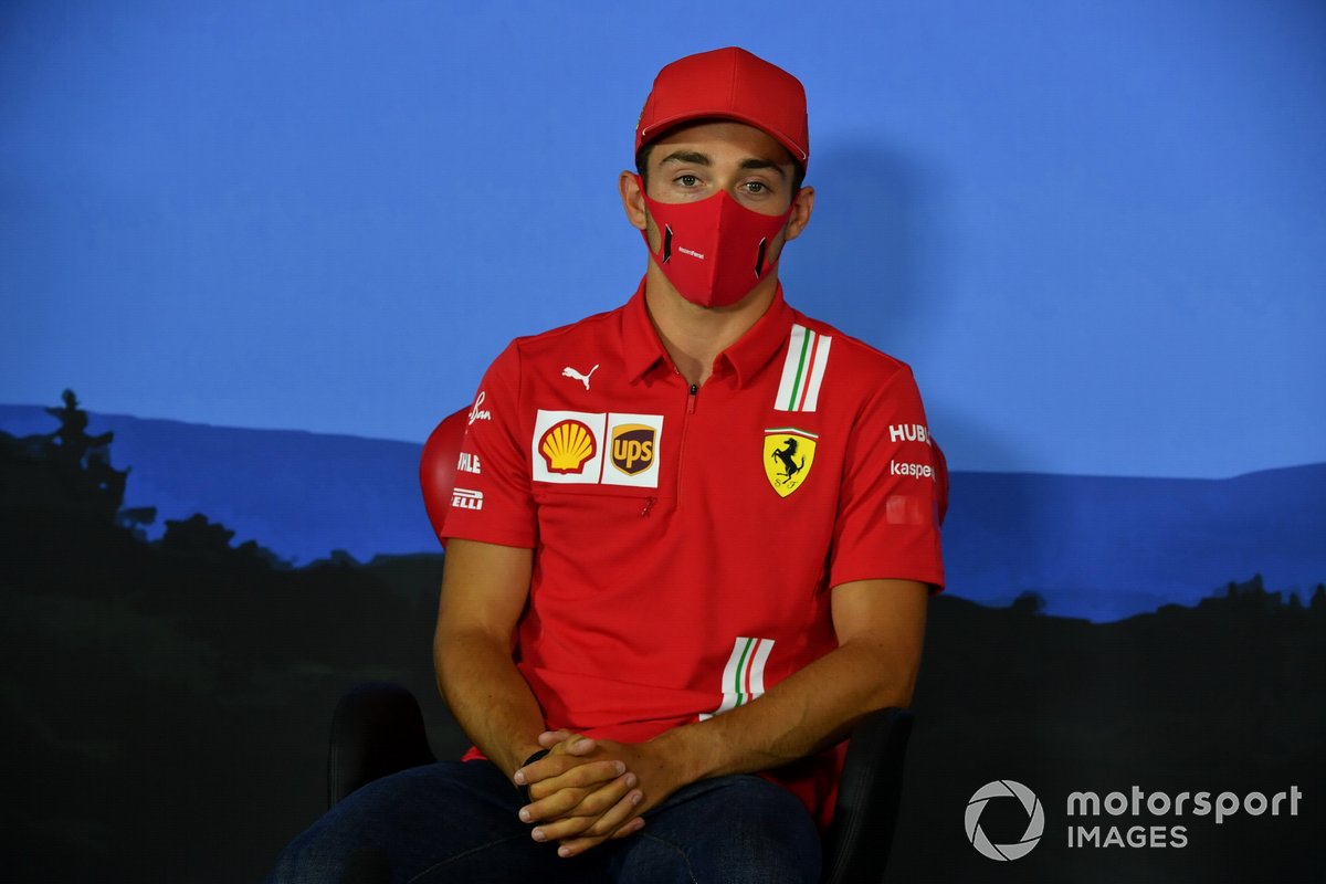 Charles Leclerc, Ferrari durante la conferenza stampa