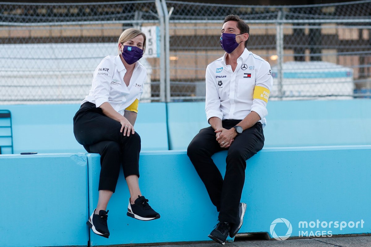 Susie Wolff, directora del equipo, Venturi, Ian James, director del equipo, Mercedes-Benz EQ