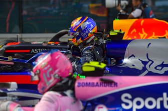 Lance Stroll, Racing Point, Alexander Albon, Toro Rosso, Parc Ferme