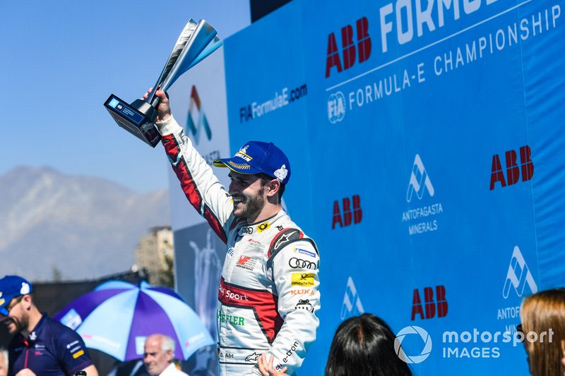 Daniel Abt, Audi Sport ABT Schaeffler, 3rd position, celebrates on the podium