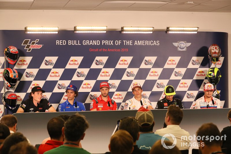 Roberts, Alex Rins, Team Suzuki MotoGP, Andrea Dovizioso, Ducati Team, Marc Marquez, Repsol Honda Team, Valentino Rossi, Yamaha Factory Racing, Jack Miller, Pramac Racing, Press Conference