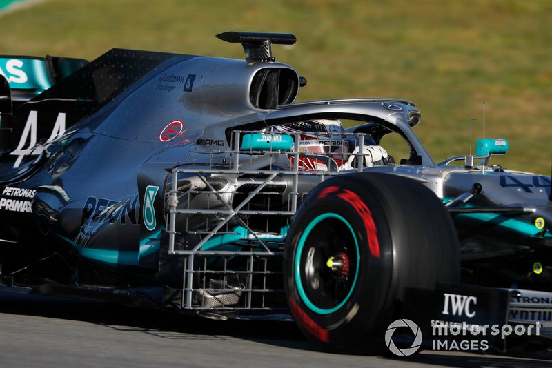Lewis Hamilton, Mercedes-AMG F1 W10 con sensores aerodinámicos