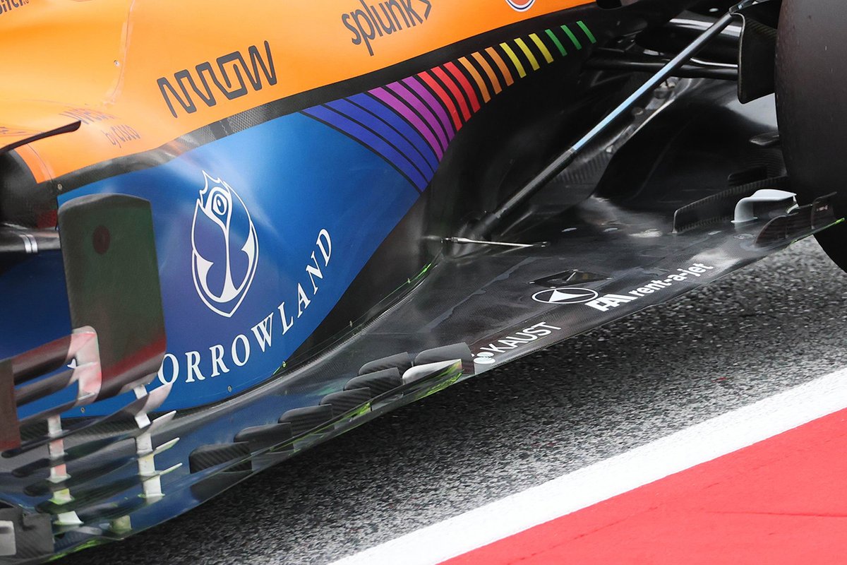 Detalle del piso del McLaren MCL35M