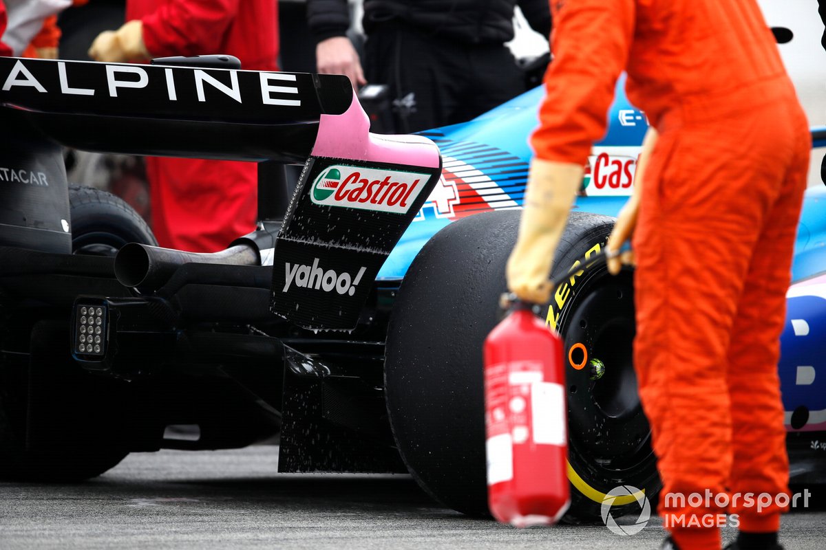 L'Alpine A522 à l'arrêt de Fernando Alonso