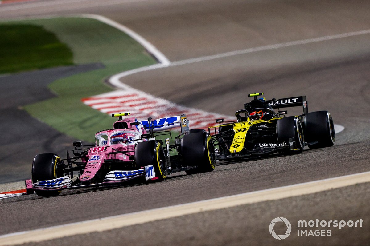 Lance Stroll, Racing Point RP20 , Esteban Ocon, Renault F1 Team R.S.20
