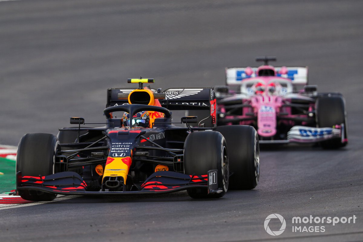 Alex Albon, Red Bull Racing RB16, Sergio Pérez, Racing Point RP20