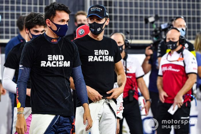 Alex Albon, Red Bull Racing, George Russell, Williams Racing