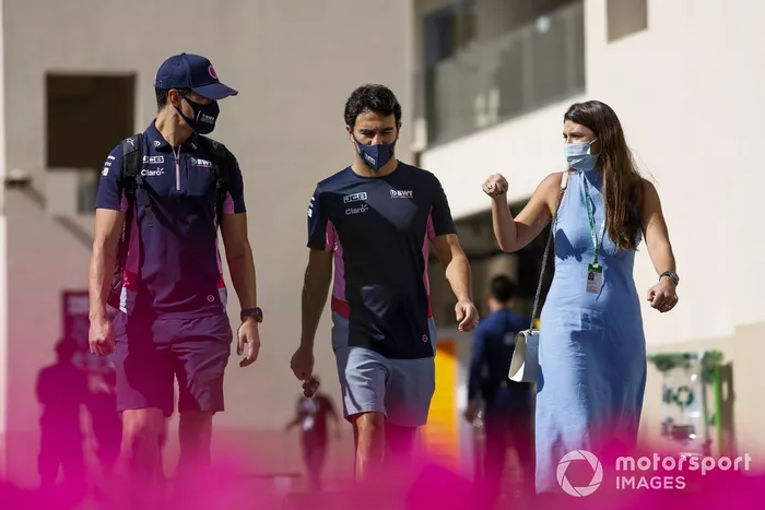 Sergio Pérez, Racing Point, con su esposa Carola Martínez
