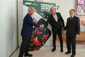 Presidente dell'ACI, Angelo Sticchi Damiani, Presidente del Autodromo Nazionale Monza SIAS spa, Giuseppe Redaelli, l'autore Aldo Drudi