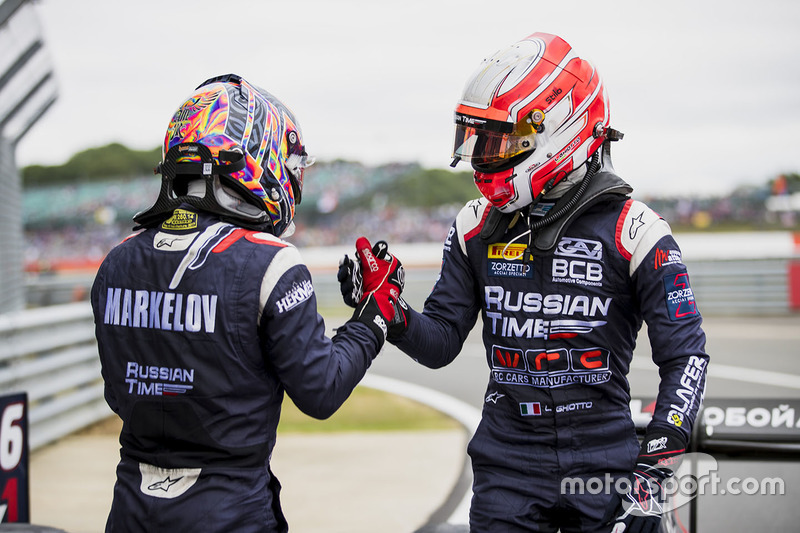 Second place Luca Ghiotto, RUSSIAN TIME, third place Artem Markelov, RUSSIAN TIME