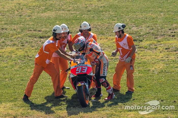Marc Marquez, Repsol Honda Team tras su caída
