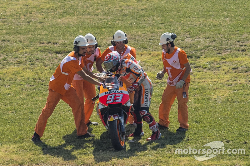 Marc Marquez, Repsol Honda Team tras su caída