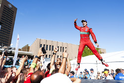 Lucas di Grassi, ABT Schaeffler Audi Sport, celebrates on the podium