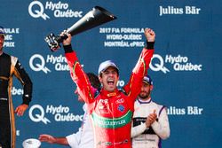 Lucas di Grassi, ABT Schaeffler Audi Sport, celebrates on the podium