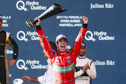 Lucas di Grassi, ABT Schaeffler Audi Sport, celebrates on the podium