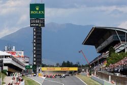 Sebastian Vettel, Ferrari SF70H leads at the start of the race