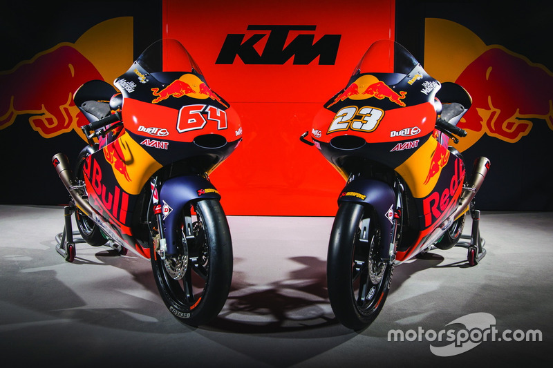 The bike of Niccolo Antonelli, Red Bull KTM Ajo and Bo Bendsneyder, Red Bull KTM Ajo