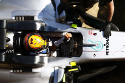 Lewis Hamilton, Mercedes AMG, dans le cockpit